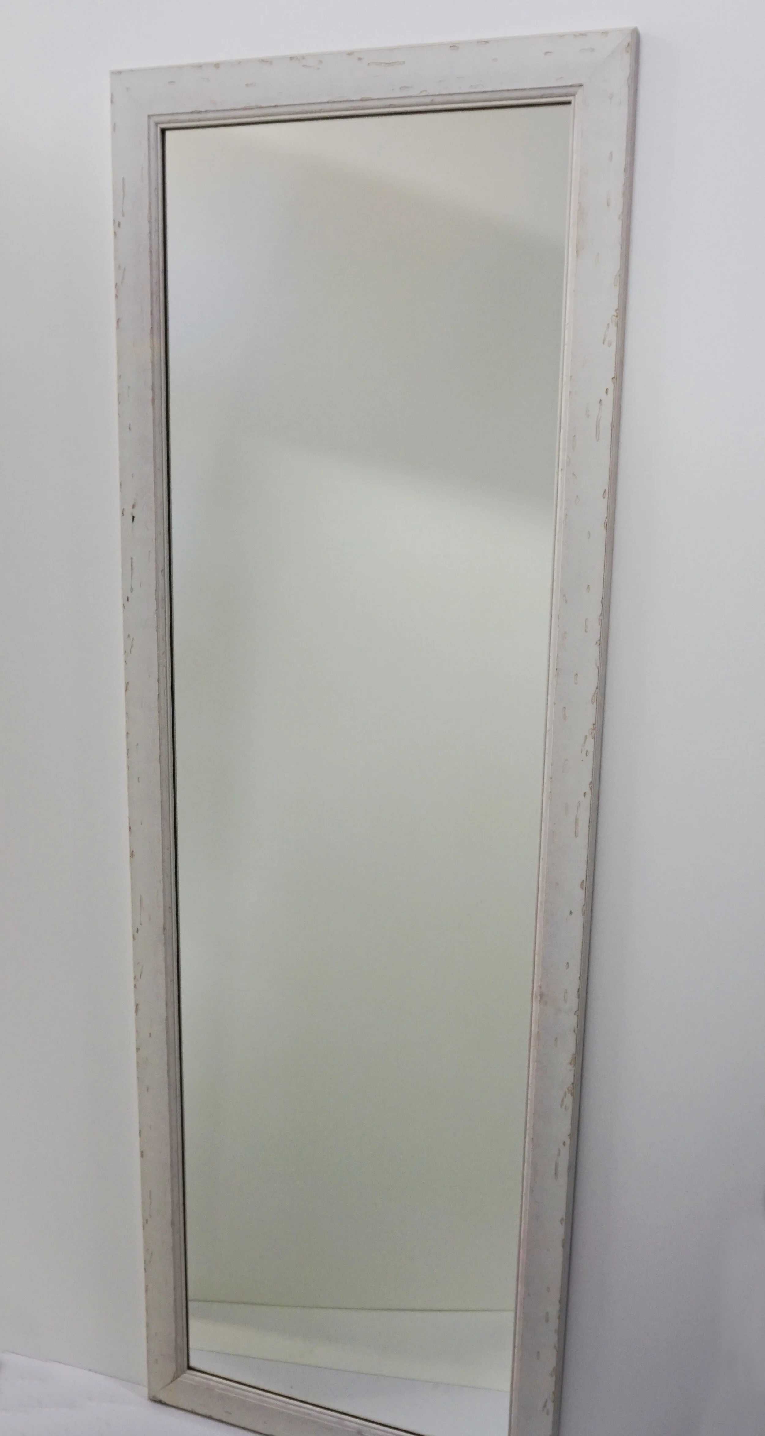 Rustic White Frame Mirror
