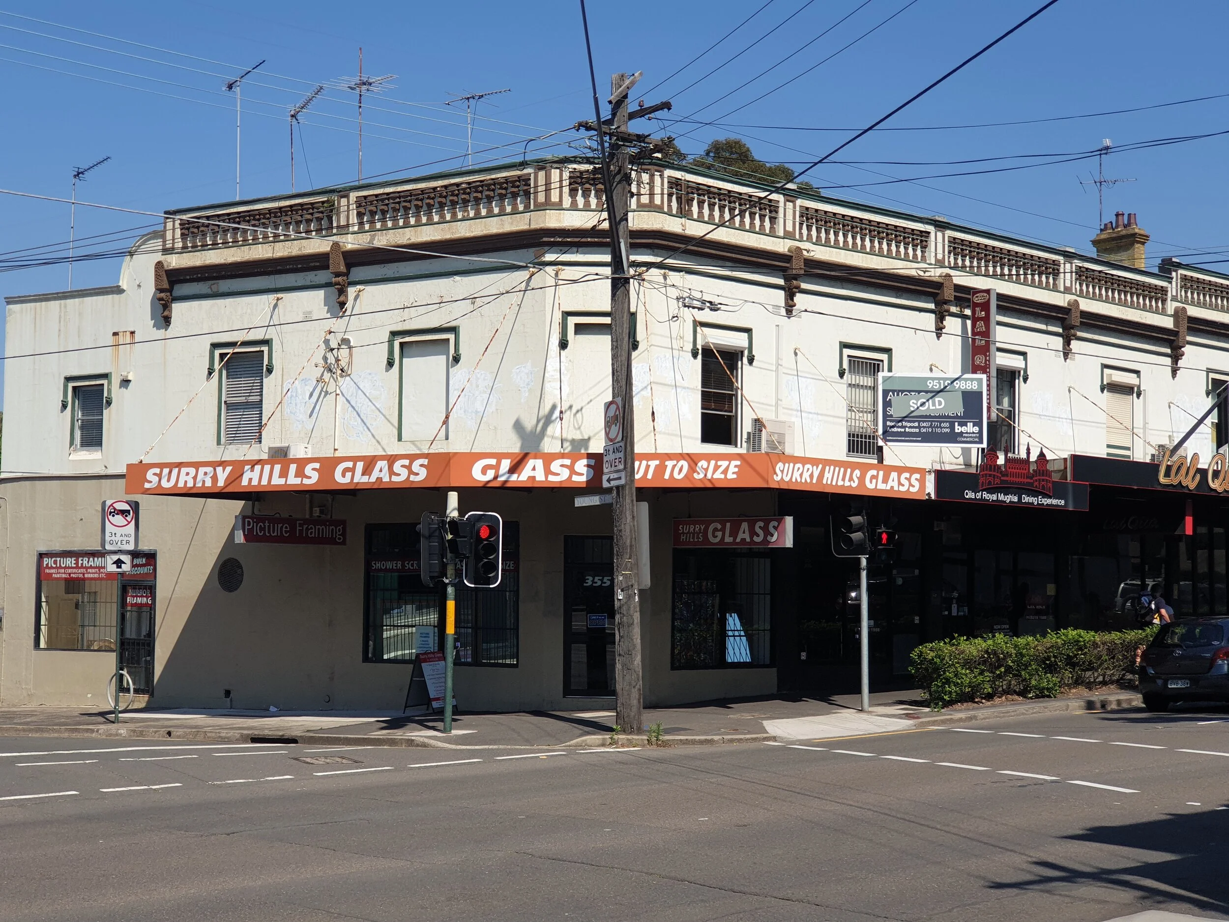 Surry Hills Glass and Framing shopfront at 355 Cleveland Street